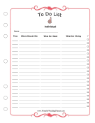 Wedding Planner To Do List Individual