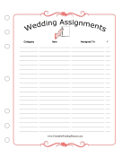 Wedding Planner Assignments
