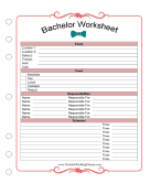Wedding Planner Bachelor Party Worksheet