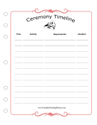 Wedding Planner Ceremony Timeline