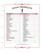 Wedding Planner Groom Survival Kit