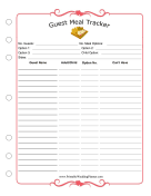 Wedding Planner Guest Meal Tracker