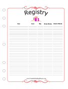Wedding Planner Registry