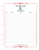 Wedding Planner To Do List After