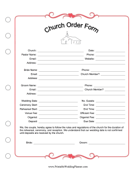 Church Order Form
