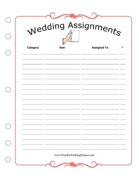 Wedding Planner Assignments