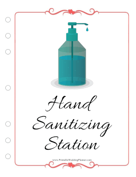 Wedding Planner Hand Sanitizing Station