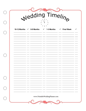 Wedding Planner Long Timeline