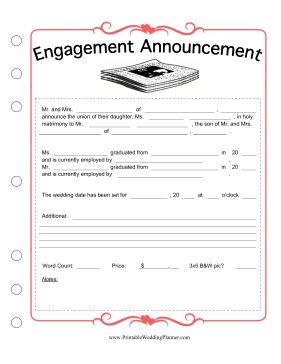 Newspaper Engagement Template