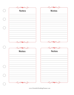 Wedding Planner Pocket Notes