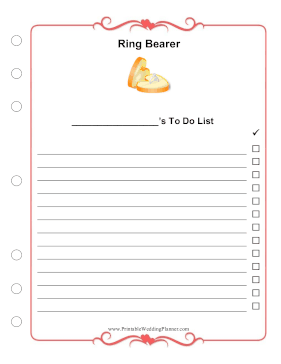 Wedding Planner Ring Bearer To Do List