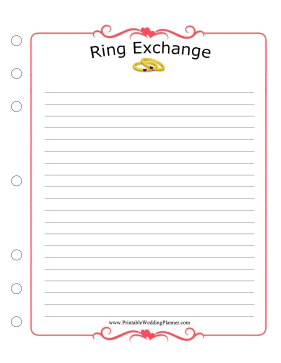 Wedding Planner Ring Exchange