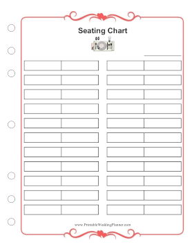 Wedding Planner Seating Chart Pairs