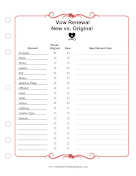 Vowal Renewal Reuse Checklist wedding planners